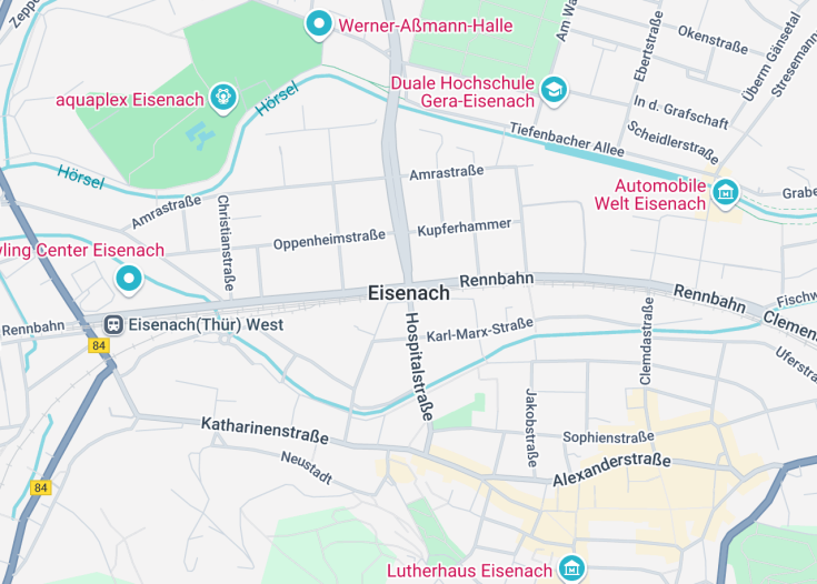 Map of Eisenach, Germany