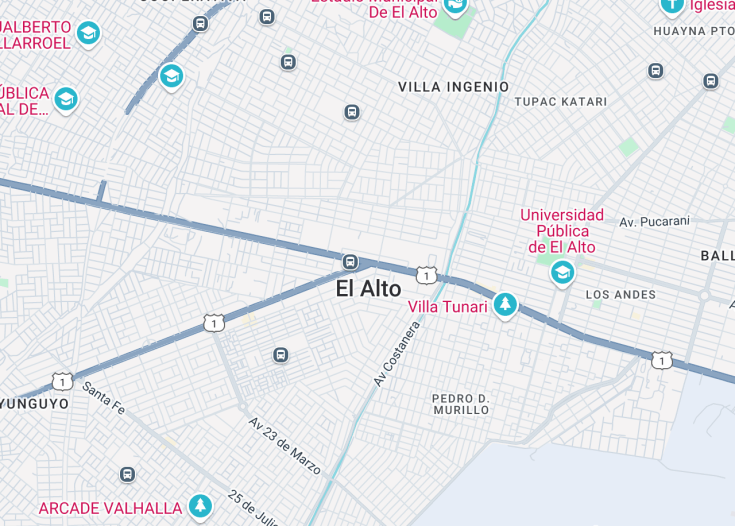 Map of El Alto, Bolivia