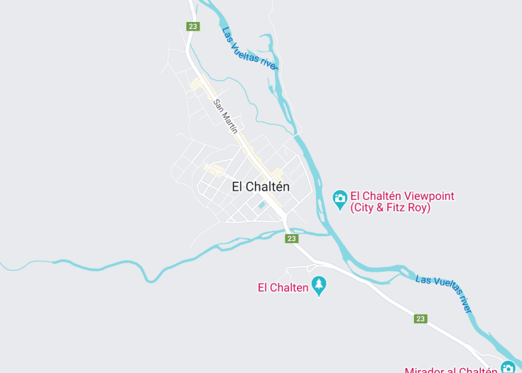 Map of El Chaltén, Argentina