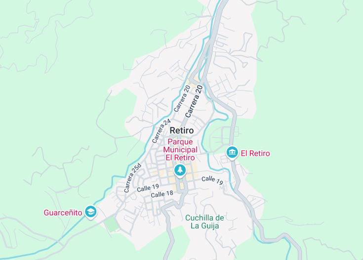 Map of El Retiro, Colombia