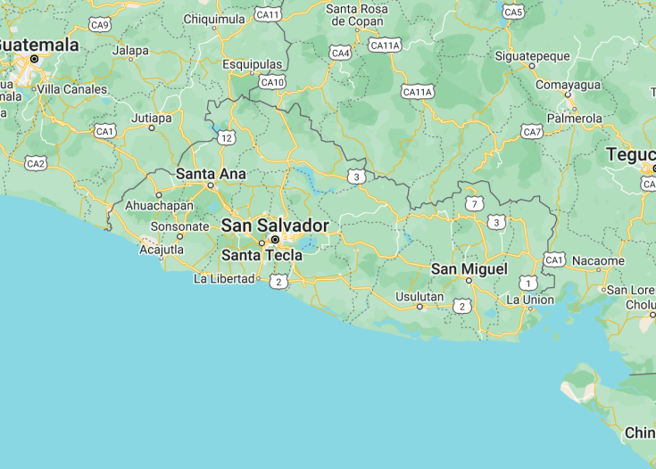 Map of El Salvador, 