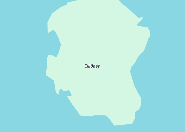 Map of Elliðaey island, Vestmannaeyjar (Iceland)