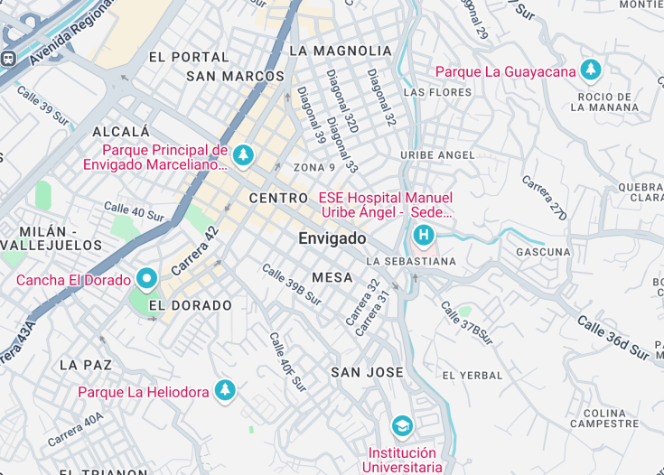 Map of Envigado, Colombia