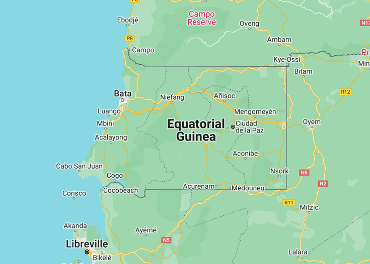 Map of Equatorial Guinea, 