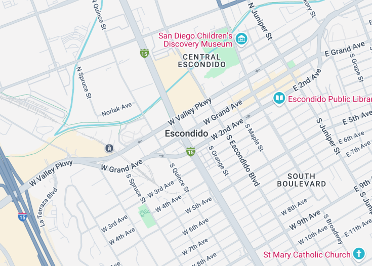 Map of Escondido, California (USA)