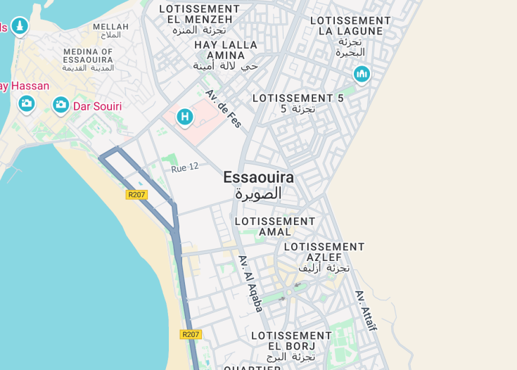 Map of Essaouira, Morocco