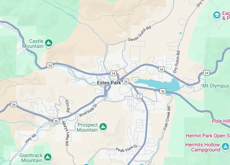 Map of Estes Park, Colorado (USA)