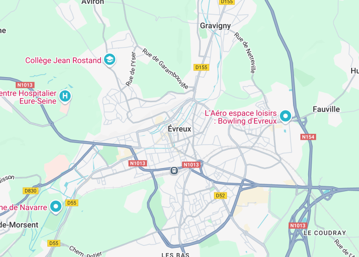 Map of Évreux, France