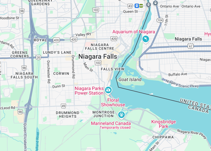 Map of Fallsview Casino Resort, 