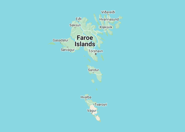 Map of Faroe Islands (Denmark), 