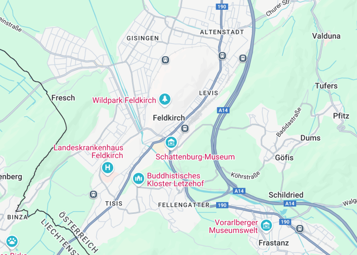 Map of Feldkirch, Austria