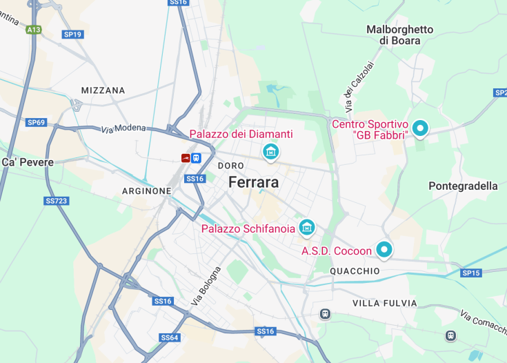 Map of Ferrara, Italy