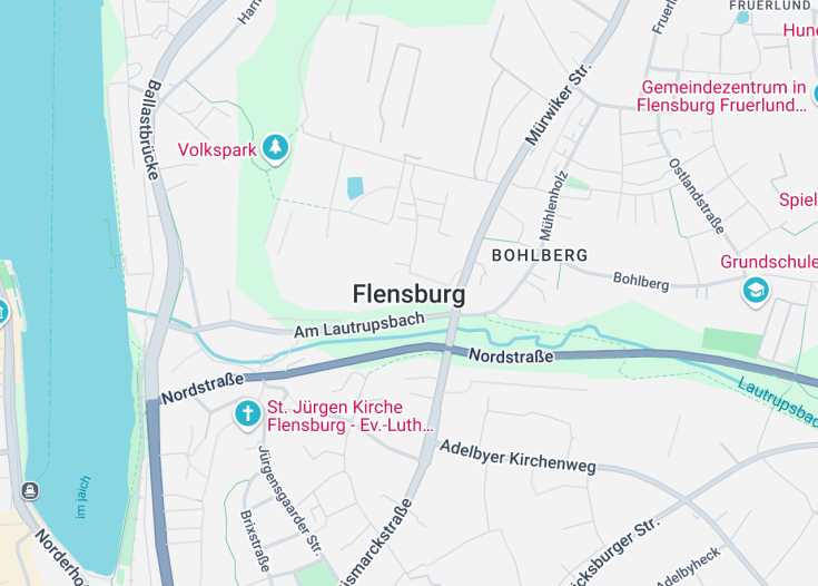 Map of Flensburg, Germany