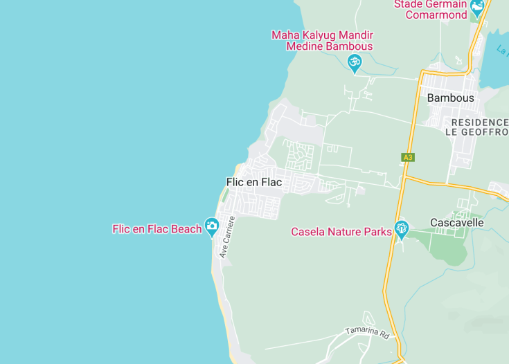 Map of Flic en Flac, Mauritius