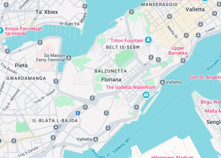 Map of Floriana, Malta