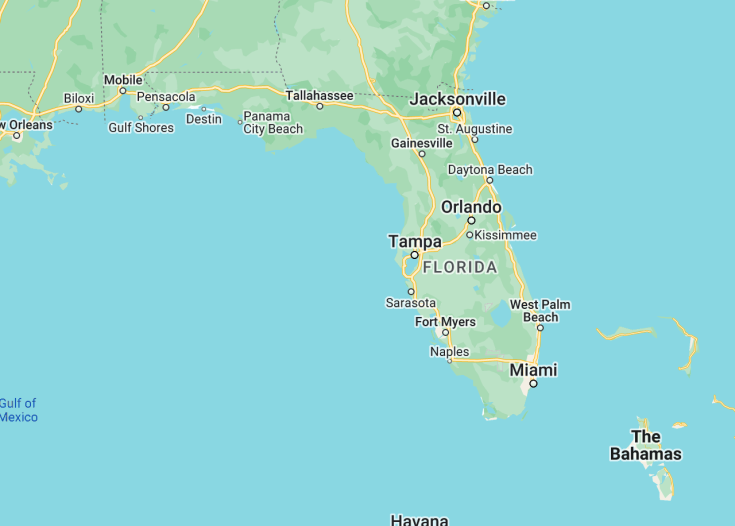 Map of Florida (USA), 