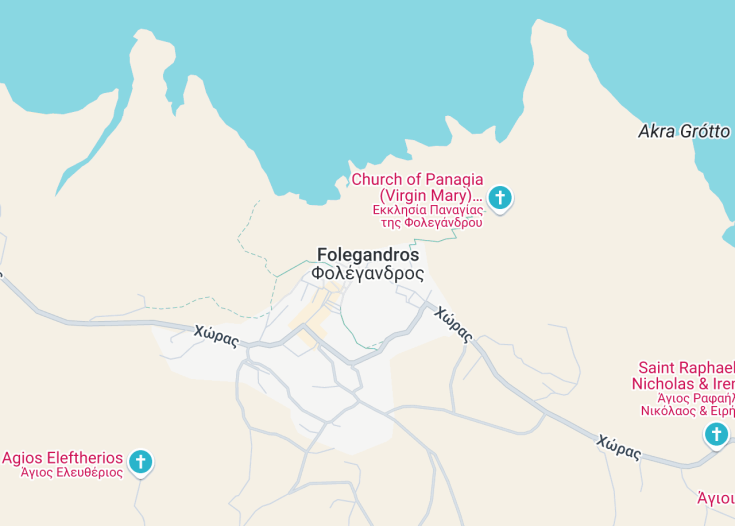 Map of Folegandros, Greece