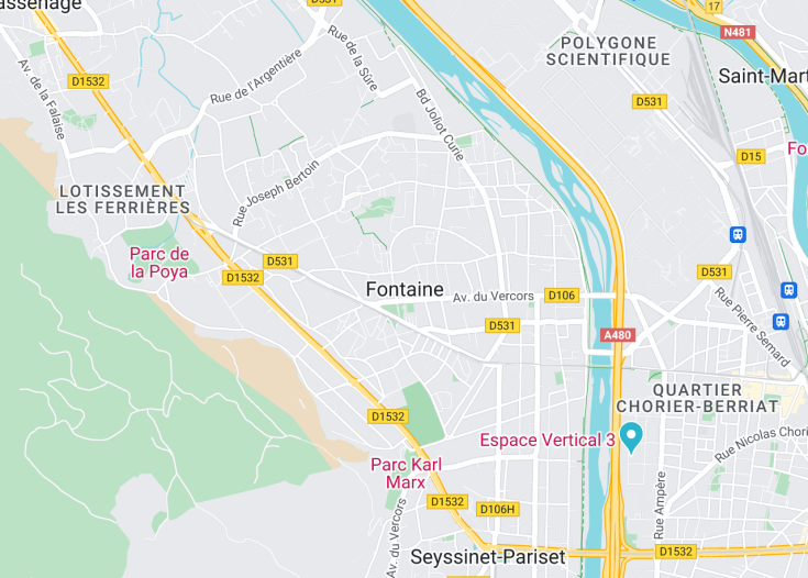 Map of Fontaine, Grenoble