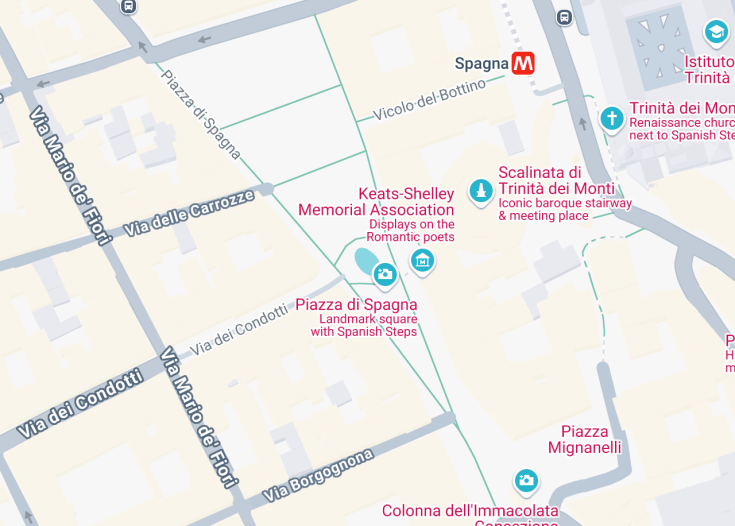 Map of Fontana della Barcaccia, Rome