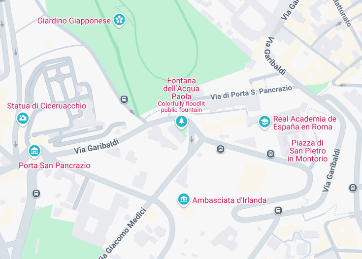 Map of Fontana dell’Acqua Paola, Rome