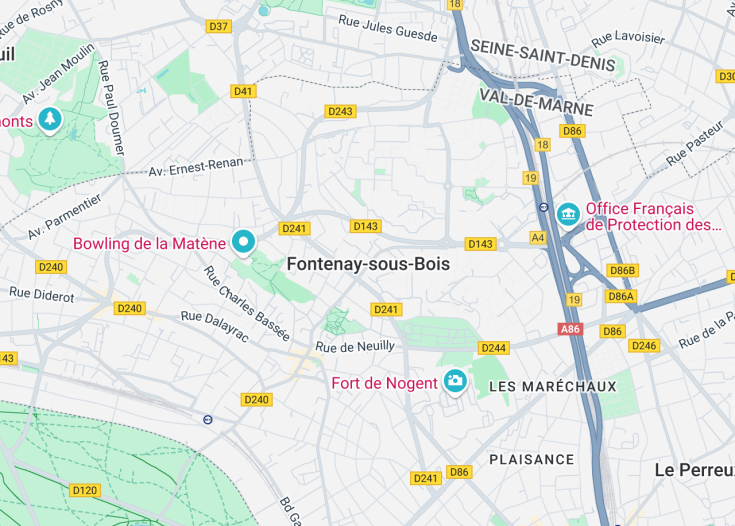 Map of Fontenay-sous-Bois, France