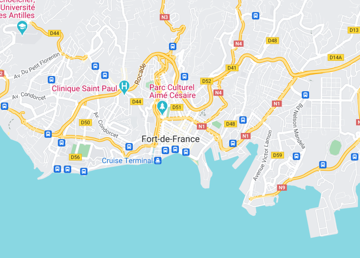 Map of Fort-de-France, Martinique (France)