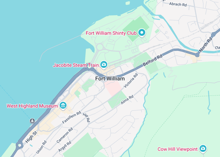 Map of Fort William, Scotland (United Kingdom)