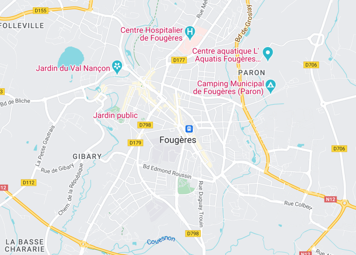 Map of Fougères, France