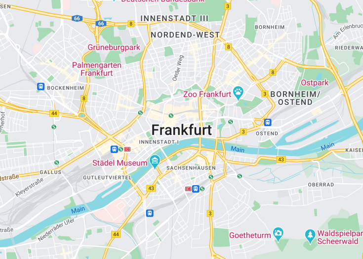 Map of Frankfurt, Germany