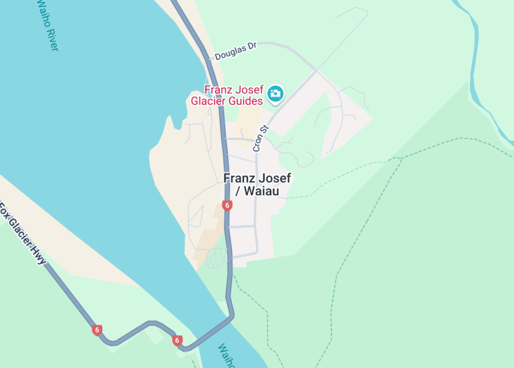 Map of Franz Josef, New Zealand