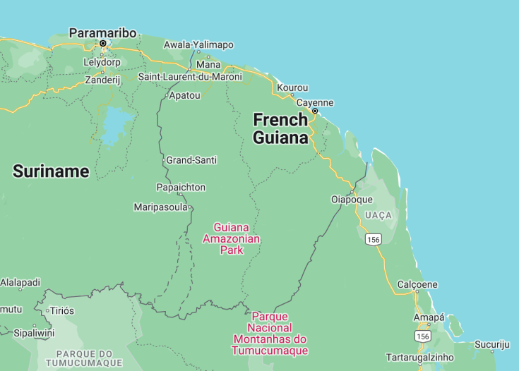 Map of French Guiana (France), 