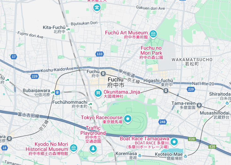 Map of Fuchu, Japan