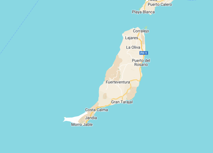 Map of Fuerteventura (Canaries, Spain), 