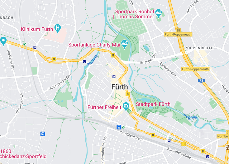 Map of Fürth, Germany