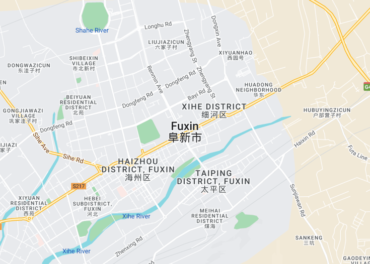 Map of Fuxin, 