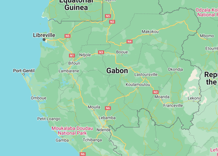 Map of Gabon, 