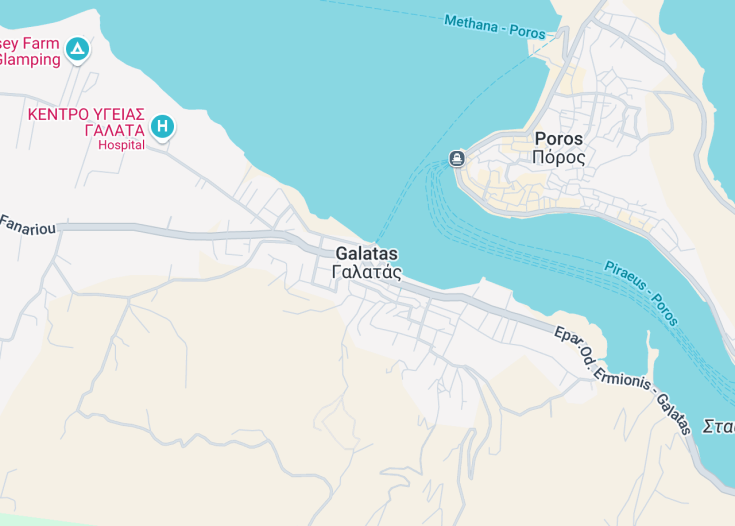 Map of Galatas, Greece