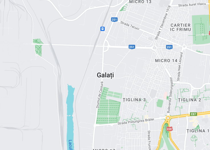 Map of Galați, Romania