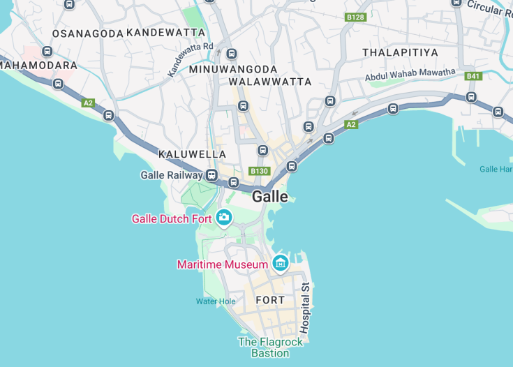 Map of Galle, Sri Lanka