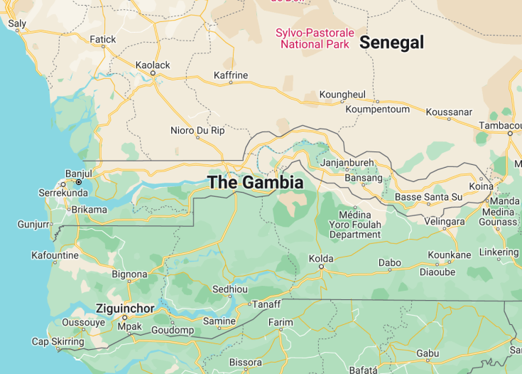 Map of Gambia, 