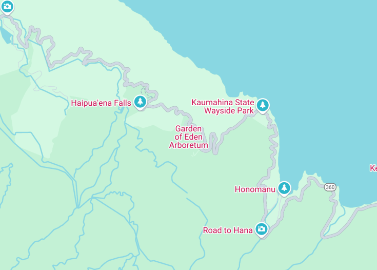 Map of Garden of Eden Arboretum, Ke‘Anae