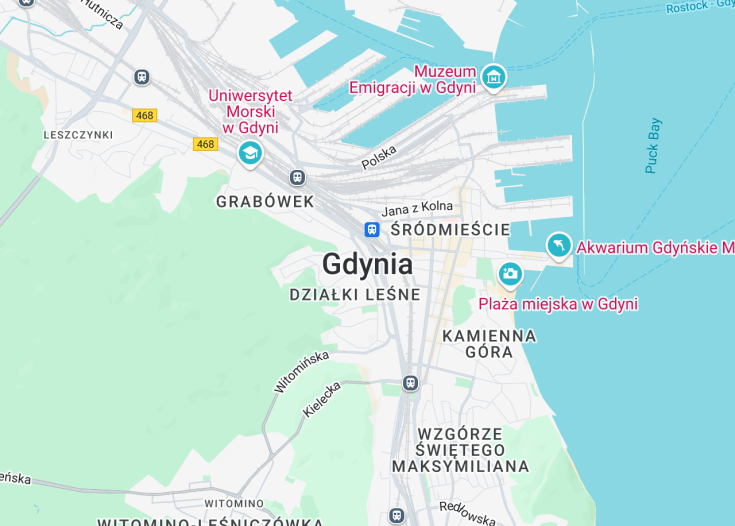 Map of Gdynia, Poland