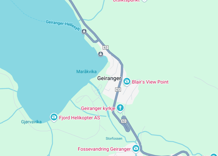 Map of Geiranger, Norway