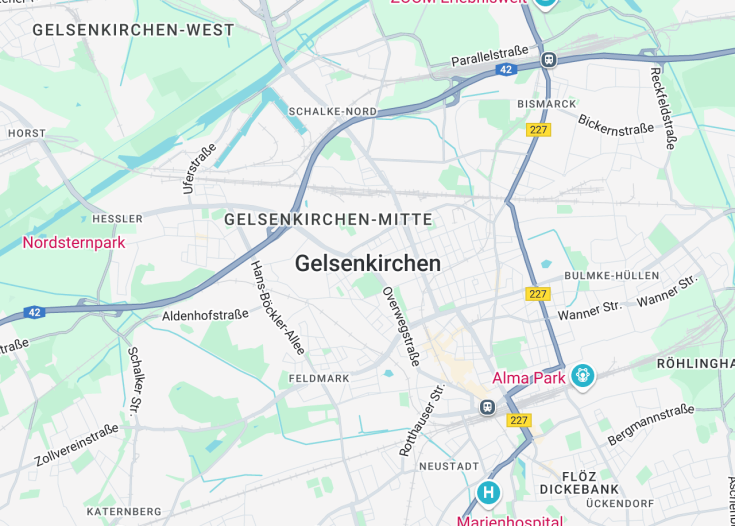 Map of Gelsenkirchen, Germany