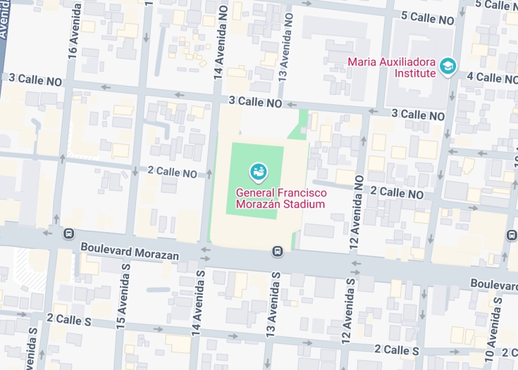 Map of General Francisco Morazán Stadium, 