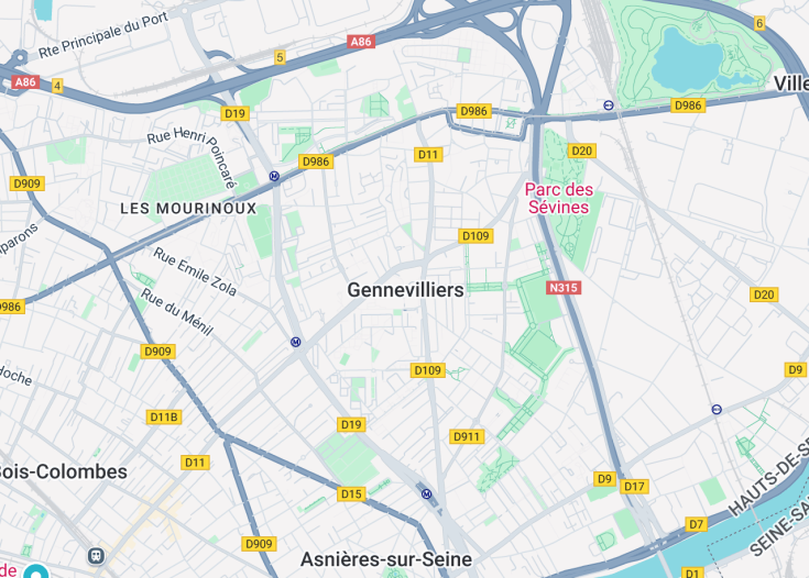 Map of Gennevilliers, France