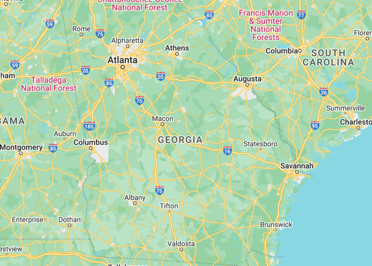 Map of Georgia (USA), 