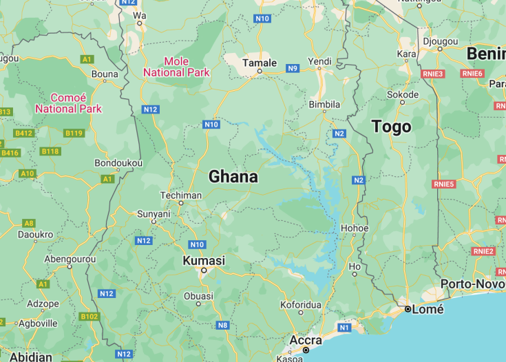 Map of Ghana, 