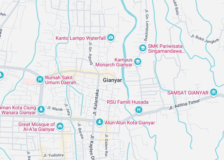 Map of Gianyar, Indonesia