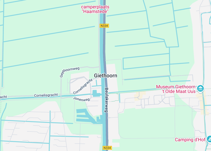 Map of Giethoorn, Netherlands